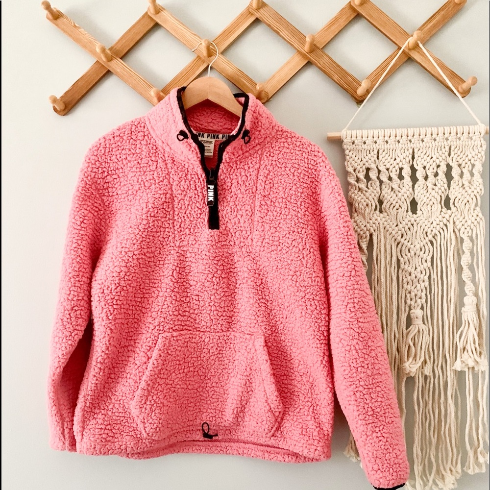 PINK Fleece Pullover Size Small Color Pink - Picture 1 of 3